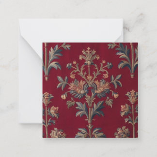 Sac broderie medievale fleurie en rouge bordeaux ノートカード