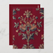 Sac broderie medievale fleurie en rouge bordeaux ポストカード (正面/裏面)