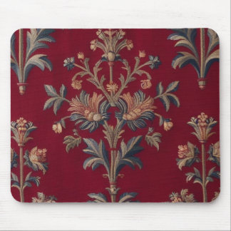 Sac broderie medievale fleurie en rouge bordeaux マウスパッド