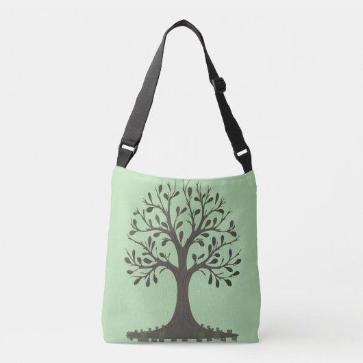Sac Cabas Réversible Arbre de Vie Vert Pâle クロスボディバッグ (正面)