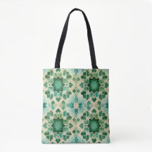 Sac Cabas Zellige Vert Aquarelle