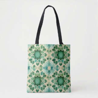 Sac Cabas Zellige Vert Aquarelle トートバッグ