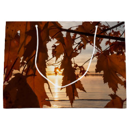 sac cadeau feuilles d'érable ラージペーパーバッグ