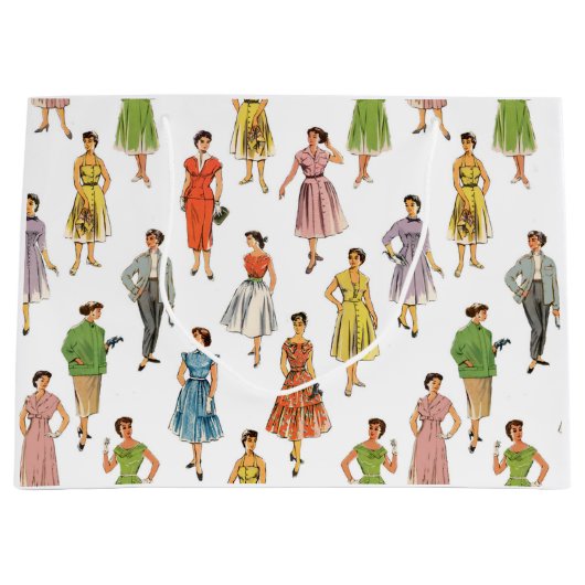 Sac Cadeau mode rétro 50 ラージペーパーバッグ (正面)