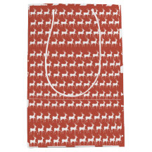 Sac Cadeau Rennes de Noël Rouges