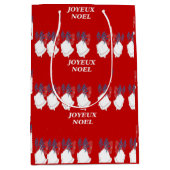 Sac Cadeau Rouge Joyeux Noël Cloches  ミディアムペーパーバッグ (正面)