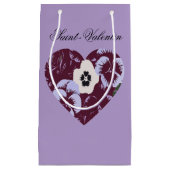 Sac Cadeau Saint-Valentin Cœur de Violettes スモールペーパーバッグ (正面)