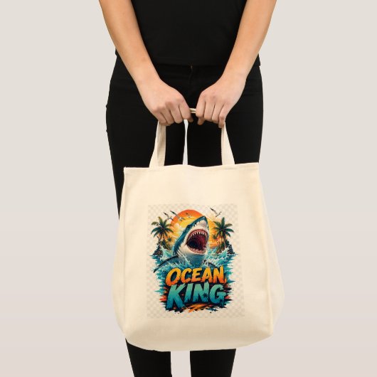 Sac de Courses Océan King – Requin Sauvage & Ambia トートバッグ (正面(商品))