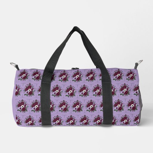 Sac de Sport à Motifs Bouquet de Violettes  ダッフルバッグ (正面)
