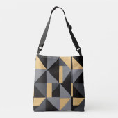 Sac Fourre-Tout Ajustable – Géométrie Noir Or クロスボディバッグ (裏面)