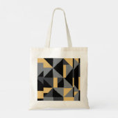 Sac fourre-tout Budget Géométrique Noir, Gris et O トートバッグ (裏面)