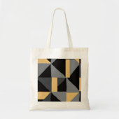 Sac fourre-tout Budget Géométrique Noir, Gris et O トートバッグ (正面)