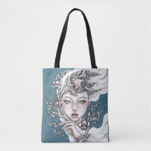 Sac fourre-tout Déesse du lotus Thailandais bleu