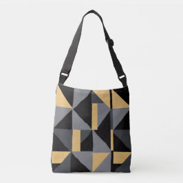 Sac fourre-tout Géométrique Noir, Gris et Or クロスボディバッグ