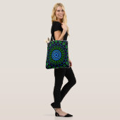 Sac fourre-tout Jimette Design Mandala vert bleu トートバッグ (モデル)