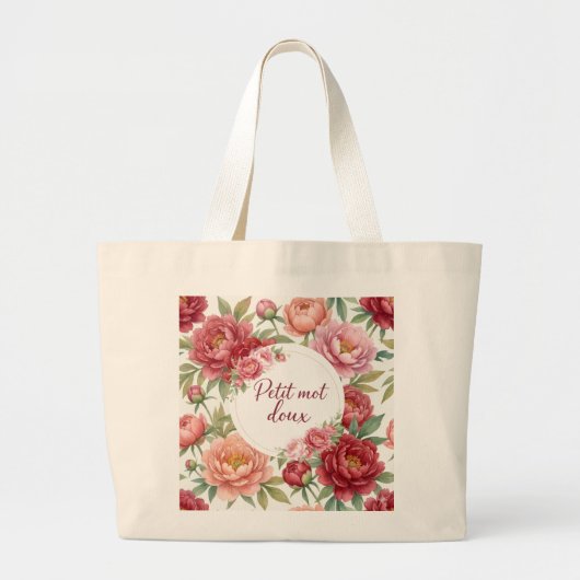 Sac fourre-tout jumbo floral pivoine – Grand forma ラージトートバッグ (正面)