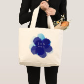 Sac Fourre-tout Jumbo Popflower Bleu ラージトートバッグ (正面(商品))
