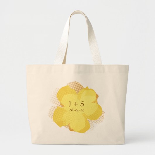 Sac Fourre-tout Jumbo Popflower Jaune ラージトートバッグ (正面)