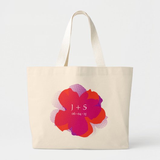 Sac Fourre-tout Jumbo Popflower Violet/orange ラージトートバッグ (正面)