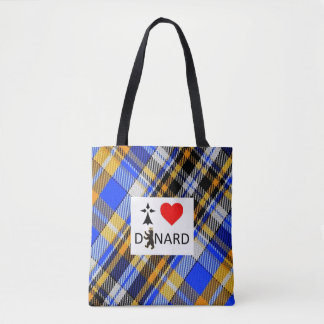 Sac I love Dinard et tartan トートバッグ