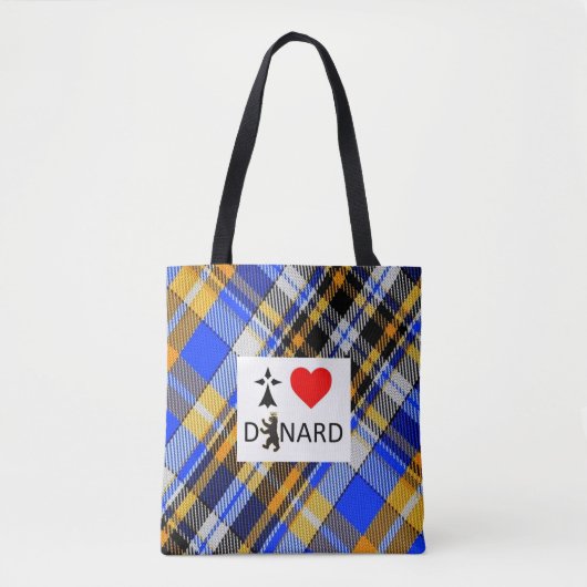 Sac I love Dinard et tartan トートバッグ (正面)