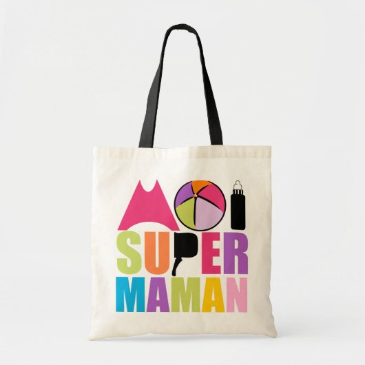 Sac Moi Super Maman - Logo Couleurs Douces トートバッグ (正面)