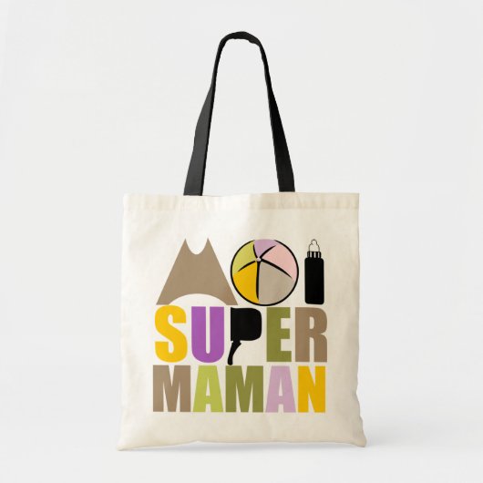 Sac Moi Super Maman - Logo Couleurs Nature トートバッグ (正面)