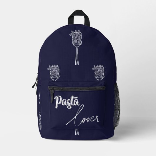 Sac « Pasta Lover » – Accessoire foodie & inspirat プリントバックパック (正面)