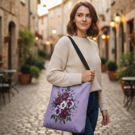 Sac Tote Bag Réglable Floral Bouquet de Violettes クロスボディバッグ