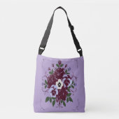 Sac Tote Bag Réglable Floral Bouquet de Violettes クロスボディバッグ (正面)
