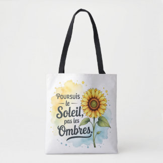 Sac Tote Tournesol Inspirant – Citation ‘Poursuis  トートバッグ