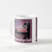 Sacandagaの日没のバイオレットのマグ コーヒーマグカップ (正面左)