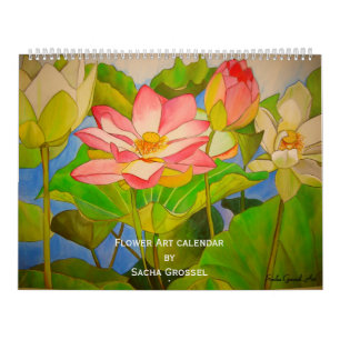 Sacha Grosselの芸術による花の芸術のカレンダー カレンダー