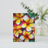 Sacha Grossel Artによるピンクフランジパニスポストカード ポストカード (スタンド正面)