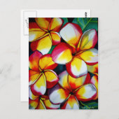 Sacha Grossel Artによるピンクフランジパニスポストカード ポストカード (正面/裏面)