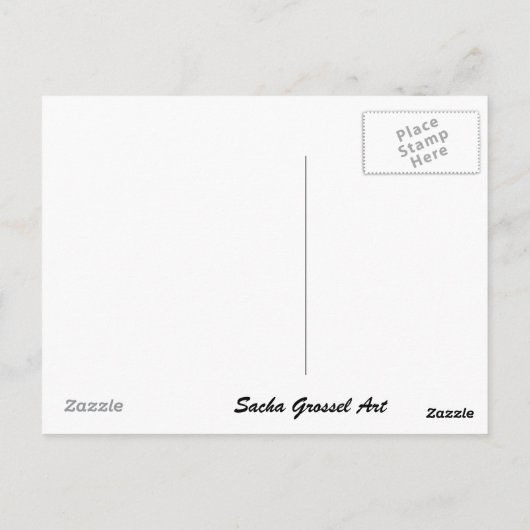 Sacha Grossel Artによる日本のGeisha Kはがき ポストカード (裏面)