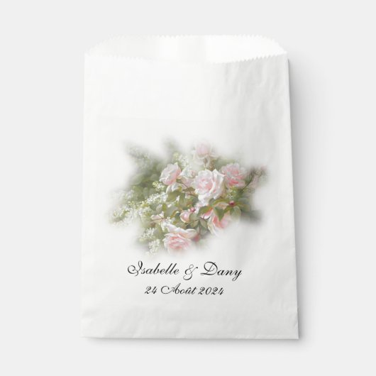 Sachets décoratifs en papier à motif de rose. フェイバーバッグ (正面)
