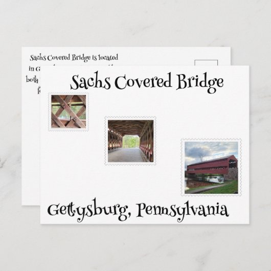 Sachs Covered Bridge ポストカード (正面/裏面)