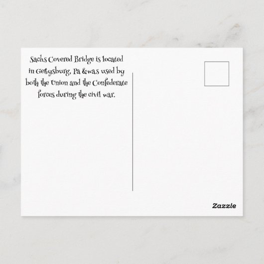 Sachs Covered Bridge ポストカード (裏面)