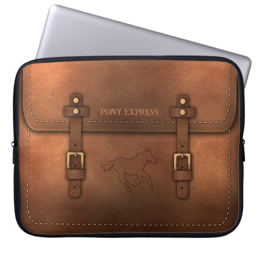 Sacoche aspect cuir du Pony Express ラップトップスリーブ (正面)