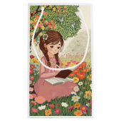 Sacola para Presente Menina no jardim スモールペーパーバッグ (裏面)