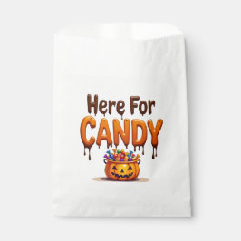 sacolinhas presentes Halloween "Here for Candy" フェイバーバッグ