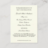 Sacrament Confirmation Dove Holy Ghost エンクロージャーカード (裏面)