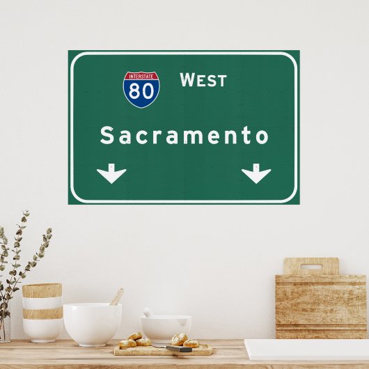 Sacramento California Interstate Highway Freeway : ポスター (キッチン)
