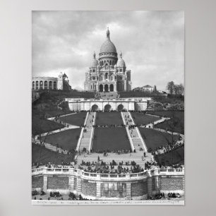 Sacre-Coeurのバシリカ会堂、Montmartre 1876-1910年 ポスター