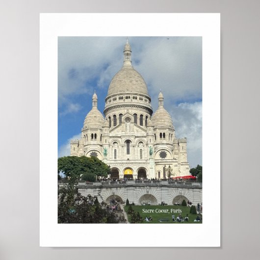 Sacre Coeur, Montmartre, Paris, France ポスター (正面)