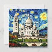 Sacre-Coeur Paris France Starry Night セーブザデート (裏面)