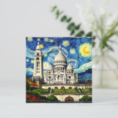 Sacre-Coeur Paris France Starry Night 招待状 (スタンド正面)
