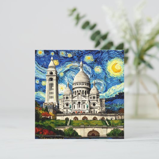 Sacre-Coeur Paris France Starry Night 招待状 (スタンド正面)
