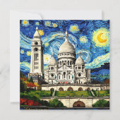 Sacre-Coeur Paris France Starry Night 招待状 (正面)
